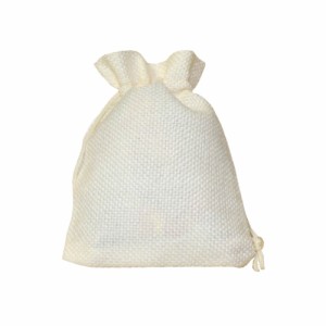 （KIPPOH：吉包） 麻袋　ジュート　リネン　巾着袋　小物入れ　20枚入り　ラッピング用品　製品寸法：19ｘ29cm　カラー：ホワイト