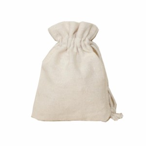 綿袋　コットン　巾着袋　小物入れ　自然な風合い　10枚入り　ラッピング用品　ギフト用品 (cm8x10)