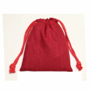 （KIPPOH：吉包）　綿袋　コットン　巾着袋　小物入れ　自然な風合い　10枚入り　ラッピング用品　ギフト用品　ワインレッド　製品寸法（