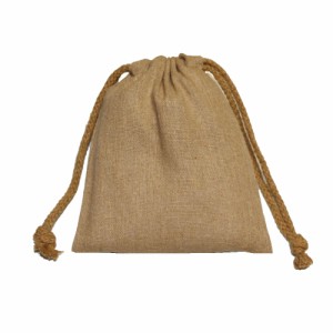 （KIPPOH：吉包）　綿袋　コットン　巾着袋　小物入れ　自然な風合い　10枚入り　ラッピング用品　ギフト用品　小麦色　製品寸法（絞って