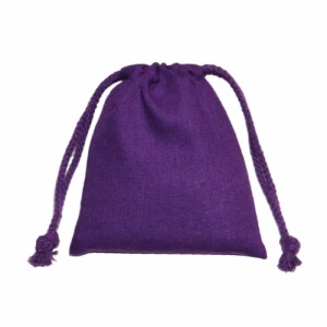 （KIPPOH：吉包）　綿袋　コットン　巾着袋　小物入れ　自然な風合い　10枚入り　ラッピング用品　ギフト用品　紫　製品寸法（絞っていな