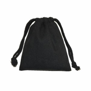（KIPPOH：吉包）　綿袋　コットン　巾着袋　小物入れ　自然な風合い　10枚入り　ラッピング用品　ギフト用品　黒　製品寸法（絞っていな