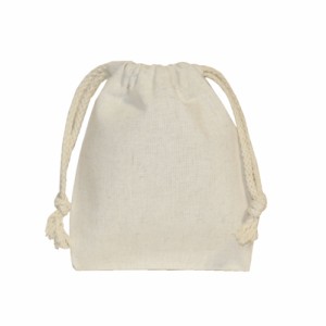（KIPPOH：吉包）　綿袋　コットン　巾着袋　小物入れ　自然な風合い　10枚入り　ラッピング用品　ギフト用品　ホワイト　製品寸法（絞っ