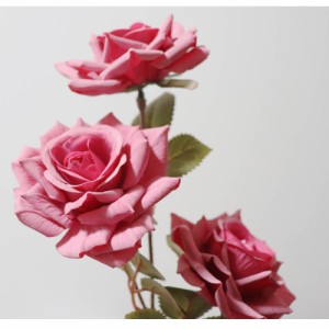 バラ　薔薇　造花　1本（花3輪）　フェイクグリーン　ギフト・プレゼント　カラー：スモークピンク　くすんだ色合いの造花