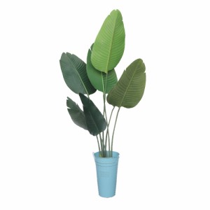 フェイクグリーン　バナナ系・タビビトノキ（（タイプA）　鉢植え付き・造花　飾り付け　インテリア　ディスプレイ　商品サイズ：高さ約1