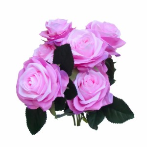 バラ　薔薇　造花　1株（9〜10輪）　ピンクバイオレット　002-019　1輪の大きさ：直径9cm　全体の大きさ約20x20x45cm