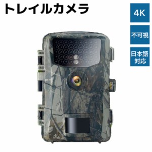 トレイルカメラ 防犯カメラ 超小型 屋外 長時間 4K 不可視 日本語対応 512GB対応 夜間 監視 野生動物 生態撮影 防水 防犯 セキュリティ 