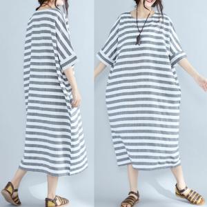 ボーダー ワンピース 体型カバー マキシ ストライプ Tシャツワンピース レディース 半袖 大きいサイズ ボーダー柄 ワンピース ドルマの通販はau Pay マーケット Crafts 商品ロットナンバー