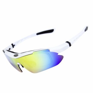 サングラス 5種類レンズ交換可能 スポーツサングラス 眼鏡 メンズ レディース 男女兼用 バイク用ゴーグル 策戦用防弾・UV防止の射撃グラ