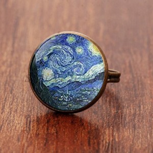 【在庫限り】 ゴッホ 指輪 Vincent van Gogh フィンセント・ファン・ゴッホ 星月夜 リング アクセサリー アンティーク 絵画 デイリー カ