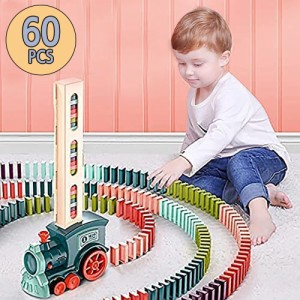 玩具 ドミノ トレイン 自動 列車 機関車 電車 60個 おもちゃ ドミノカー 知育玩具 自動ドミノ倒し ドミノトレイン ブロック 知育 教育玩