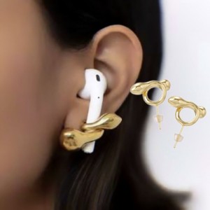 【在庫限り】 ピアス AirPods 用 輪っか 両耳用 ゴールド アクセサリー シンプル ワイヤレスイヤホン用 エアポッド 個性的 レディース か