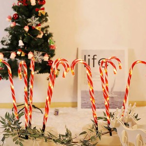 【在庫限り】 クリスマス LED キャンディースティック 10ピースセット USBタイプ 赤い杖 花壇を照らす ガーデンピック ガーデンスティッ