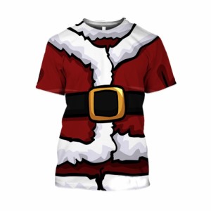 クリスマス Tシャツ サンタクロース サンタさん 半袖 半そで コスプレ 衣類 リアル 本格的 誕生日 室内 装飾メリークリスマス クリスマス