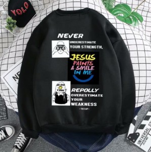 【在庫限り】トレーナー ロンT Never jesus ネバー ジーザス 韓国ファッション ヒップホップ hip-hop 韓国 オルチャン 韓流 ゴシック ゴ