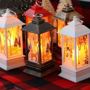 照明 ランタン クリスマス LEDランタン サンタ ポータブルランタン ホワイトorレッド ボタン電池式ライト LEDランプ クリスマス装飾用 ク