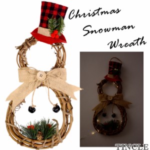 クリスマスリース 雪だるま ウッド カントリー クリスマス リース 装飾 インテリア ZAX041