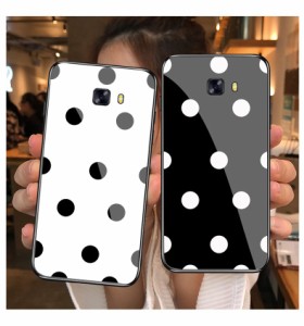 送料無料 Galaxy S10 S9 S8 Note8 水玉柄 ガラスケース ギャラクシー 耐衝撃 スマホケース 携帯ケース 新作 新品 スマホカバー