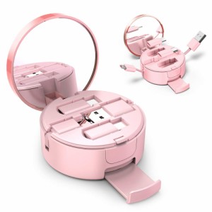 巻き取り式 ケーブル  3in1 充電ケーブル Type-C/Micro USB/ライトニング対応ケーブル 車載ケーブル 1M 一本三役 多機種対応 携帯便利 急