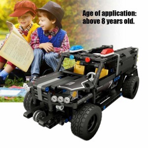 RCトラック　2.4G　４CH 警察のカー　組み立て　DIY　知育玩具　ビルディングブロック キット パトカー　ラジコンモデル　Usb充電　こど