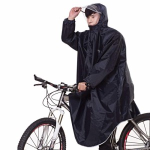 レインコート 自転車 バイク ロングポンチョ 雨具 通勤 通学 フリーサイズ 男女兼用