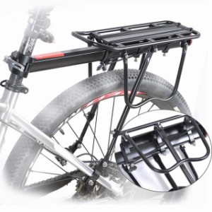 自転車 荷台 後ろ付け リアキャリア 耐荷重25kg バイク キャリア 反射板付 アルミ製