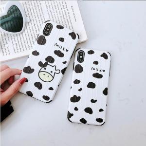 韓国のファッション牛乳牛ソフトシリコンケースiPhoneXR Xs MaxケースiPhoneXsケースiPhone6SケースiP