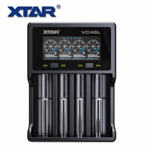 XTAR VC4SL（VC4S 18650急速電池充電器/QC3.0最大3Ax1/Type-C入力 3.6V/3.7Vリチウムイオン電池 10400〜32650 保護回路付21700電池対応 1