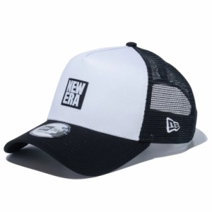 NEW ERA ニューエラ メッシュキャップ 9FORTY A-Frame トラッカー スクエアニューエラ ウーブンパッチ ホワイト/ブラック 14109670