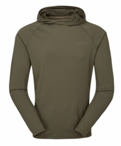  Rab ラブ ソニックフーディー メンズ 長袖 フード付き ベースレイヤー Sonic Hoody Light Khaki QBL70-LightKhaki