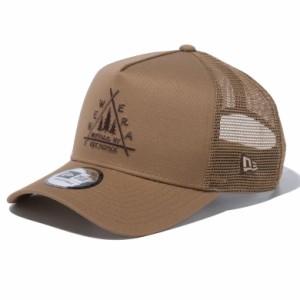 NEW ERA ニューエラ メッシュキャップ 9FORTY A-Frame トラッカー Triangle Woods Logo カーキ 14110097