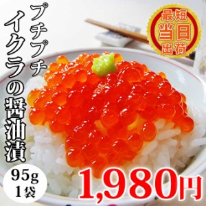 いくら の 醤油漬け 95g×1袋 個包装 イクラ 丼 海鮮丼 鮭 はらこ お取り寄せ グルメ 食べ物 人気 新潟 海産物 一人暮らし ご飯のお供 プ