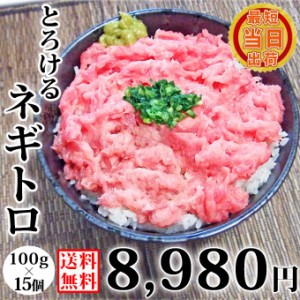 送料無料 ネギトロ 100g×15袋 個包装 食べ切り サイズ 小分け マグロ たたき 丼 まぐろのたたき お取り寄せ グルメ 食べ物 人気 新潟 海