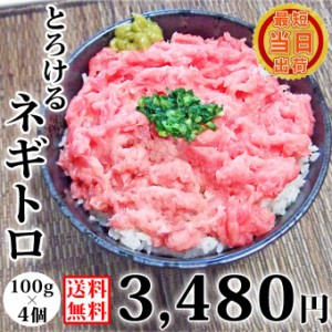 送料無料 ネギトロ 100g×4袋 個包装 食べ切り サイズ 小分け マグロ たたき 丼 まぐろのたたき お取り寄せ グルメ 食べ物 人気 新潟 海