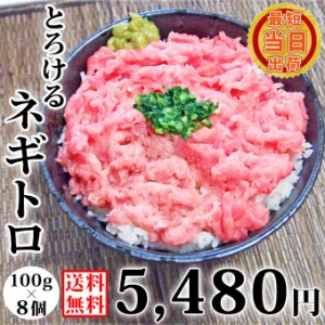 送料無料 ネギトロ 100g×8袋 個包装 食べ切り サイズ 小分け マグロ たたき 丼 まぐろのたたき お取り寄せ グルメ 食べ物 人気 新潟 海