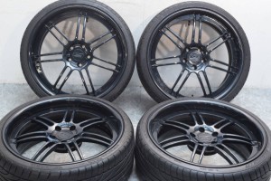 中古タイヤホイール 4本セット 20インチ 8.5J +22（実測値） PCD 114.3 245/30ZR20 90Y K-SPORT 製ホイール【 ファルケン 製 タイヤ付き