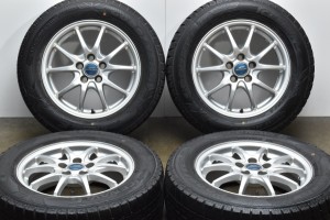 中古 スタッドレス タイヤ ホイール 4本セット 15インチ 6J +45 PCD 100195/65R15 91Q マルカサービス 製ホイール【 グッドイヤー 製 ス