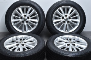 中古タイヤホイール 4本セット 16インチ 7J +50 PCD 114.3 215/60R16 95H トヨタ純正 ホイール【 ダンロップ 製 タイヤ付き】