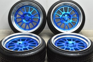 中古タイヤホイール 4本セット 17インチ 9J +25 PCD 100 205/40R17 84W WORK 製ホイール【 グッドイヤー 製 タイヤ付き】