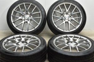 中古タイヤホイール 4本セット 18インチ 8J +44 PCD 114.3 225/45R18 91W RAYS 製ホイール【 コンチネンタル 製 タイヤ付き】