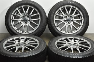 中古 スタッドレス タイヤ ホイール 4本セット 17インチ 7J +48 PCD 114.3215/55R17 94Q 社外 製ホイール【 ダンロップ 製 スタッドレス