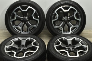 中古タイヤホイール 4本セット 17インチ 7J +48 PCD 100 225/55R17 101W スバル 純正 ホイール【 ダンロップ 製 タイヤ付き】