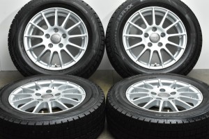 中古 スタッドレス タイヤ ホイール 4本セット 15インチ 6J +43 PCD 112195/65R15 91Q Weds 製ホイール【 ダンロップ 製 スタッドレスタ