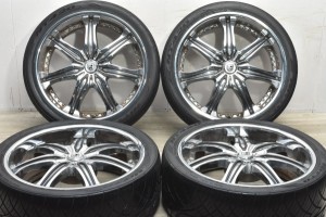 中古タイヤホイール 4本セット 22インチ 8.5J +15 PCD 114.3 265/35R22 102W レグザーニ 製ホイール【 ニットー 製 タイヤ付き】