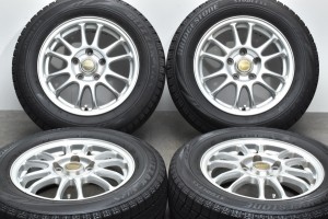 中古 スタッドレス タイヤ ホイール 4本セット 15インチ 6J +50 PCD 114.3195/65R15 91Q A-TECH 製ホイール【 ブリヂストン 製 スタッド