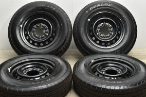 中古タイヤホイール 4本セット 15インチ 6J +35 PCD 139.7 195/80R15 107/105N LT トヨタ純正 ホイール【 ダンロップ 製 タイヤ付き】