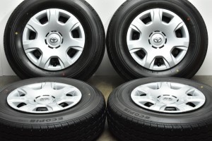 中古タイヤホイール 4本セット 15インチ 6J +35 PCD 139.7 195/80R15 107/105N LT トヨタ 純正 ホイール【 ブリヂストン 製 タイヤ付き】