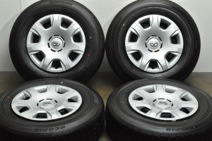 中古タイヤホイール 4本セット 15インチ 6J +35 PCD 139.7 195/80R15 107/105N LT トヨタ純正 ホイール【 ブリヂストン 製 タイヤ付き】