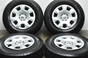 中古タイヤホイール 4本セット 15インチ 6J +35 PCD 139.7 195/80R15 107/105N LT トヨタ 純正 ホイール【 ダンロップ 製 タイヤ付き】