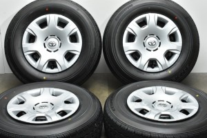 中古タイヤホイール 4本セット 15インチ 6J +35 PCD 139.7 195/80R15 107/105N LT トヨタ 純正 ホイール【 ブリヂストン 製 タイヤ付き】